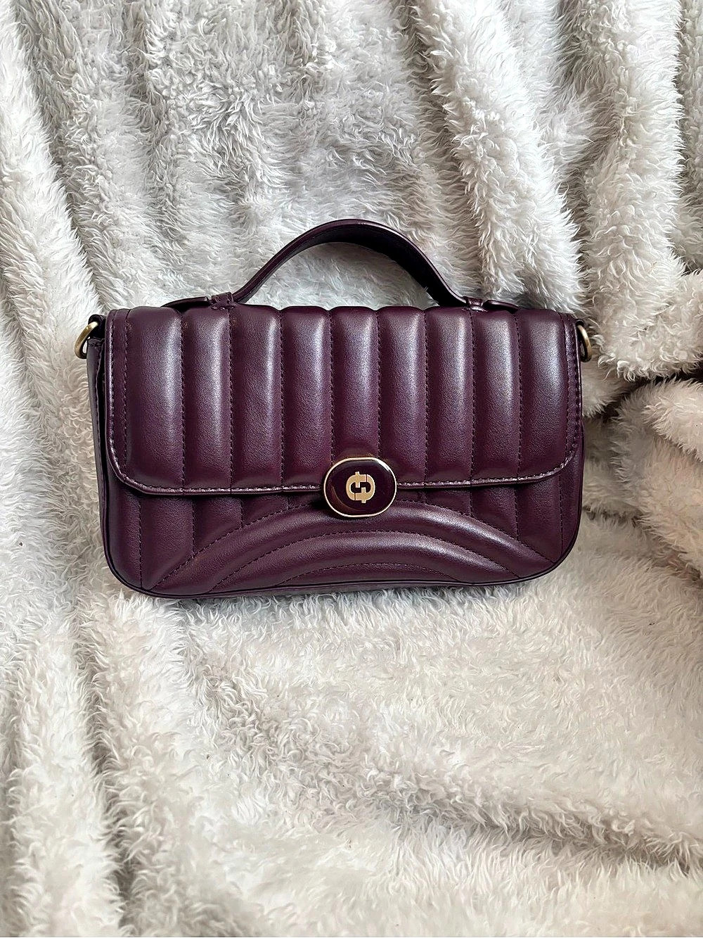 Quilted Shoulder Bag in Purple